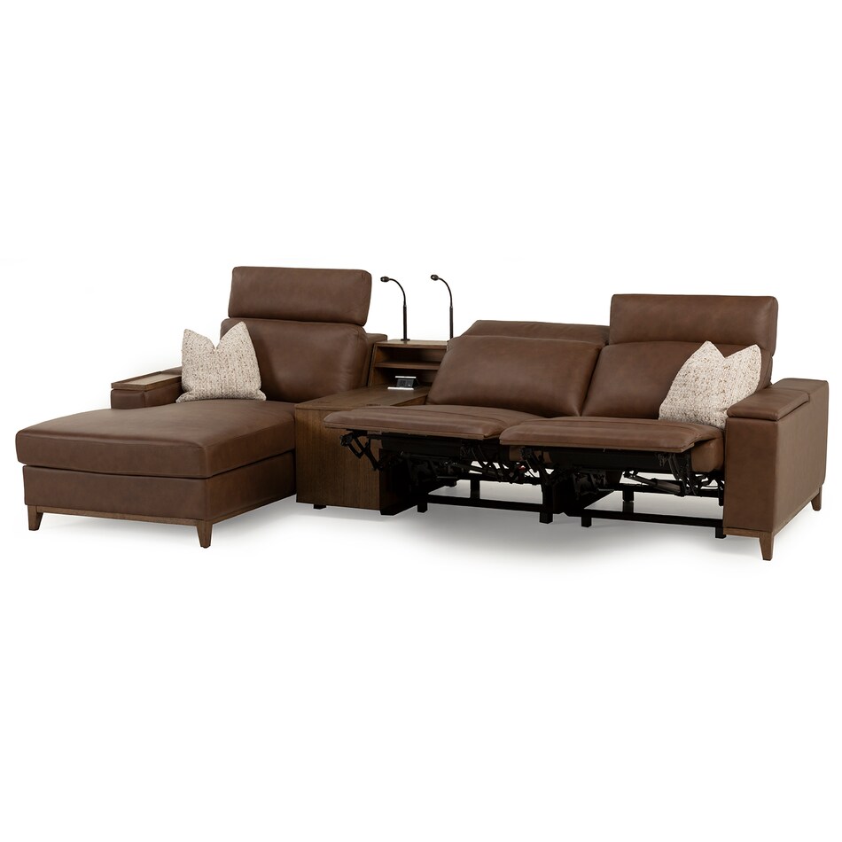 mohave & warm oak sectional w recliner llup  