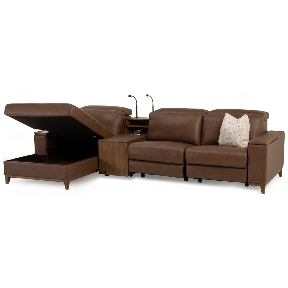 mohave & warm oak sectional w recliner llup  