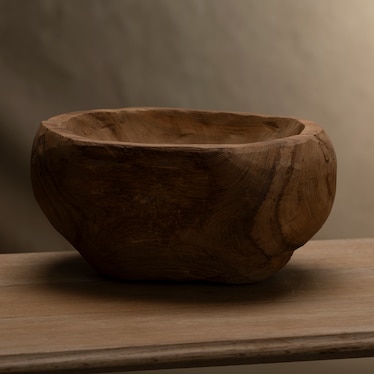 Antique Natural Teak Bowl
