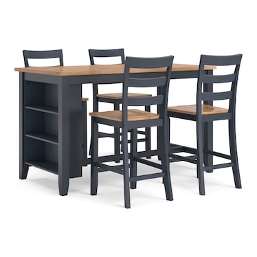 Kaiser 5-Pc. Blue Counter Height Set