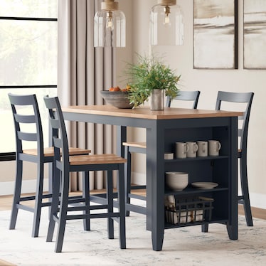 Kaiser 5-Pc. Blue Counter Height Set