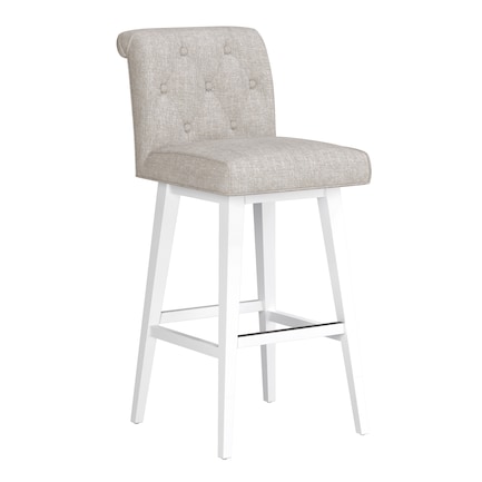 Elevation Beige Upholstered Swivel Stool
