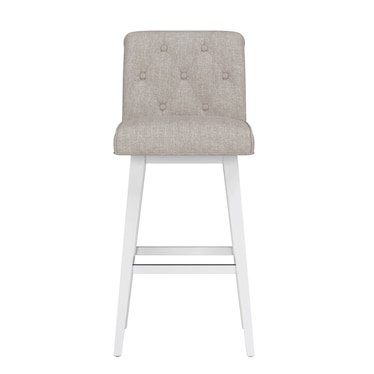 Elevation Beige Upholstered Swivel Stool