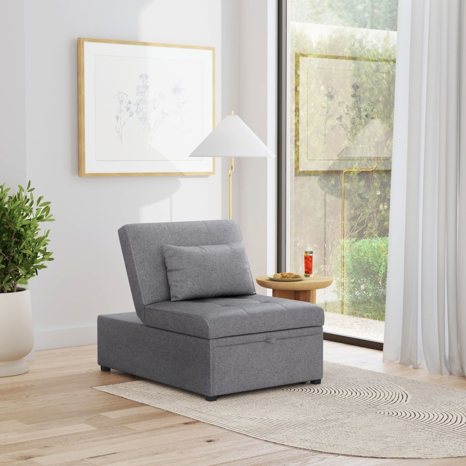p gray fabric twin chair sleeper   