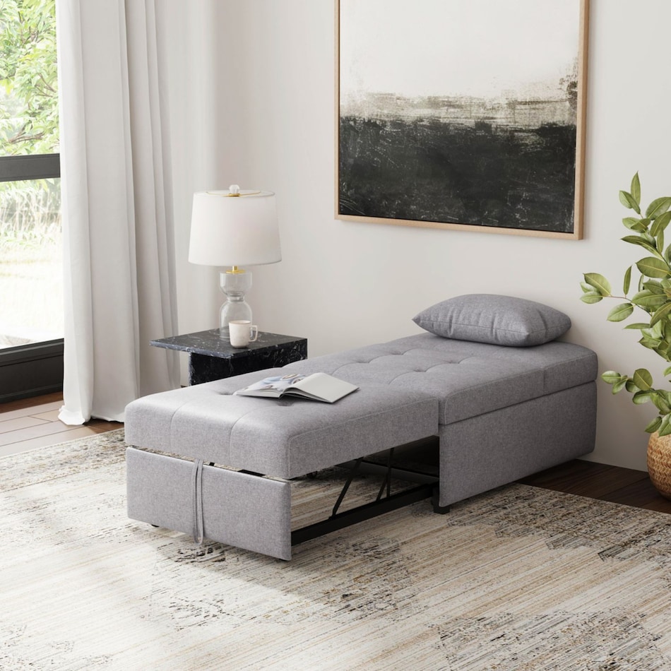 p gray fabric twin chair sleeper   