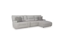 pewter sectional w recliner apc  