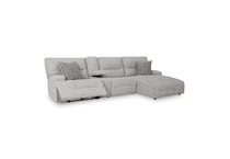 pewter sectional w recliner apc  