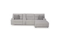 pewter sectional w recliner apc  