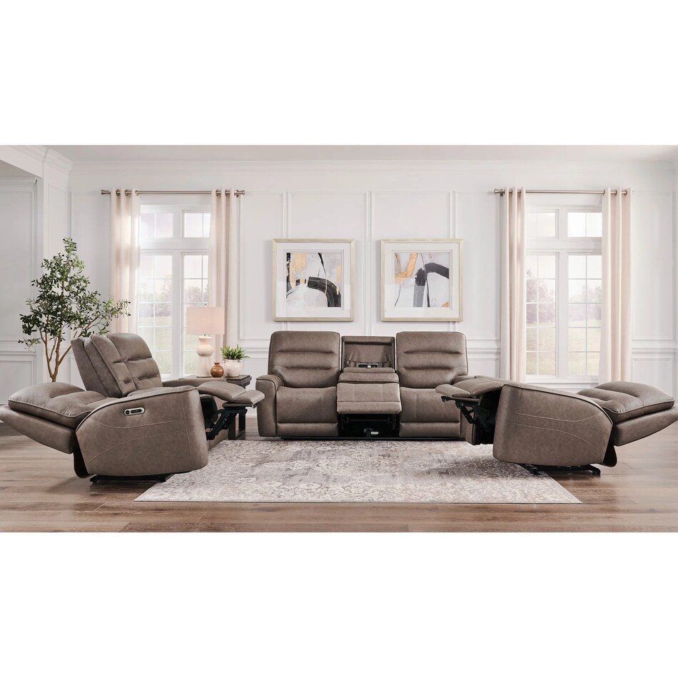 pmla brown fabric loveseat   