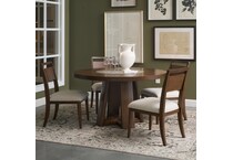 r brown table w  base attached   