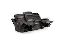 rainier steel casual transitional recl sofa   