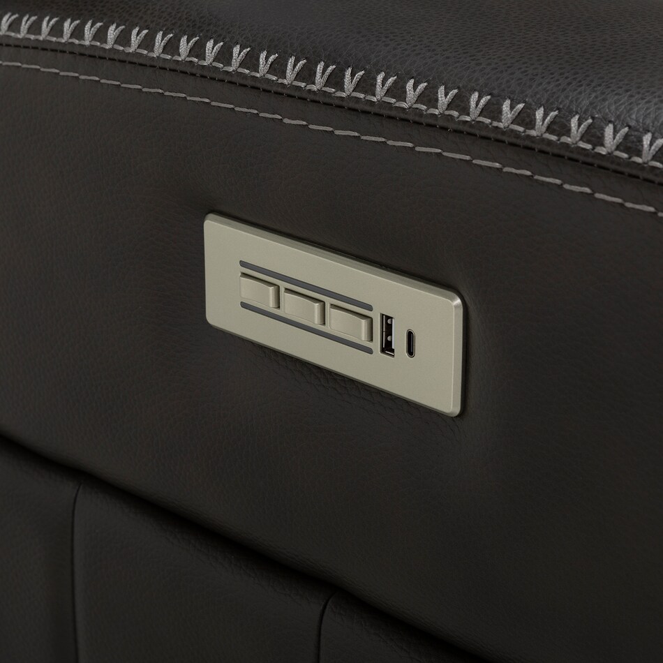 rainier steel casual transitional recl sofa   