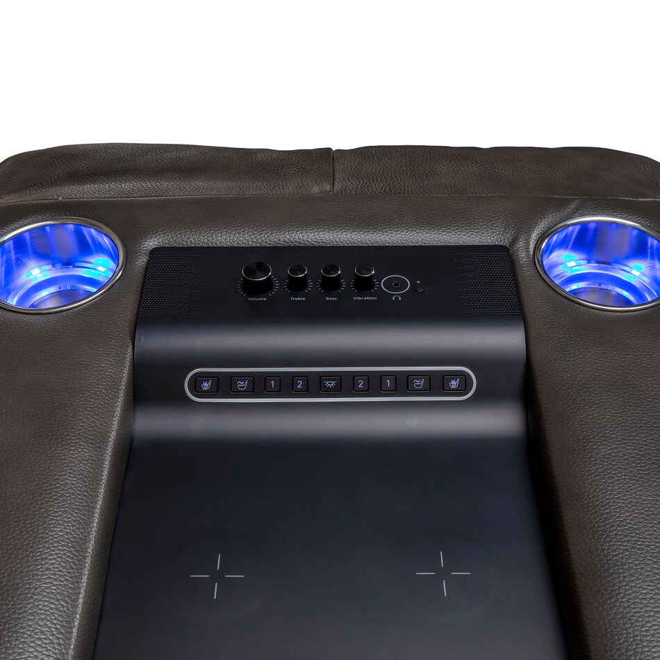 rainier steel casual transitional recl sofa   