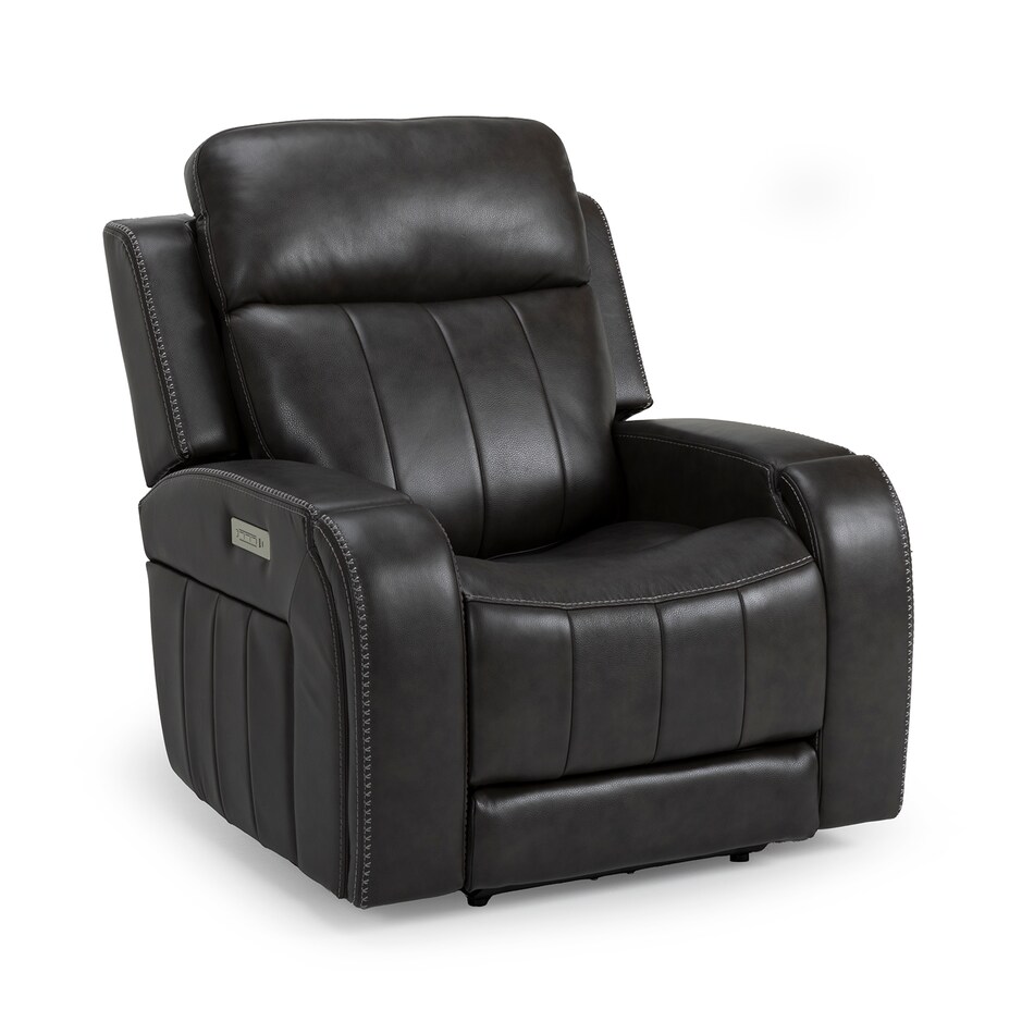 rainier steel casual transitional recl sofa   