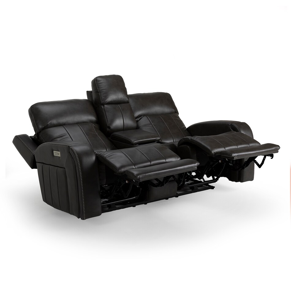 rainier steel casual transitional recl sofa   