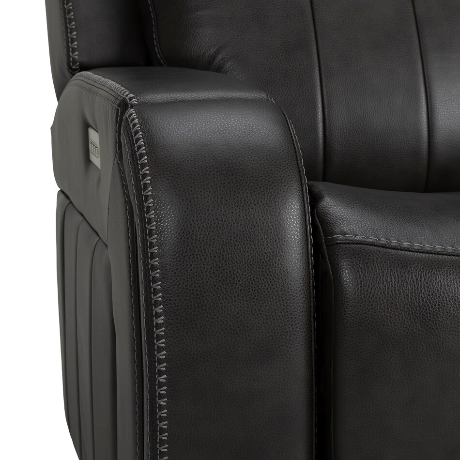 rainier steel casual transitional recl sofa   