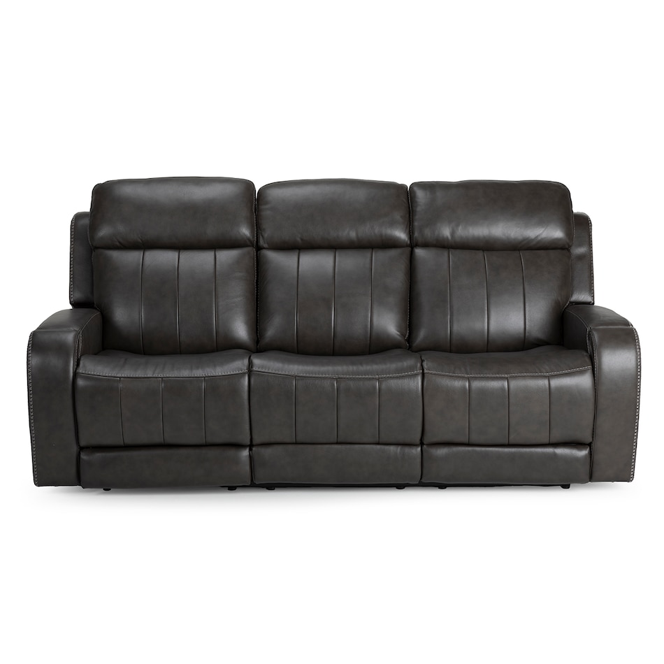rainier steel casual transitional recl sofa   