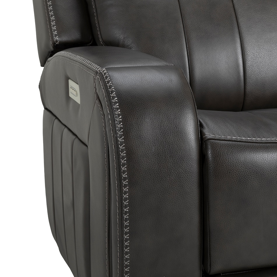 rainier steel casual transitional recl sofa   