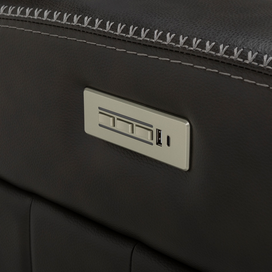 rainier steel casual transitional recl sofa   