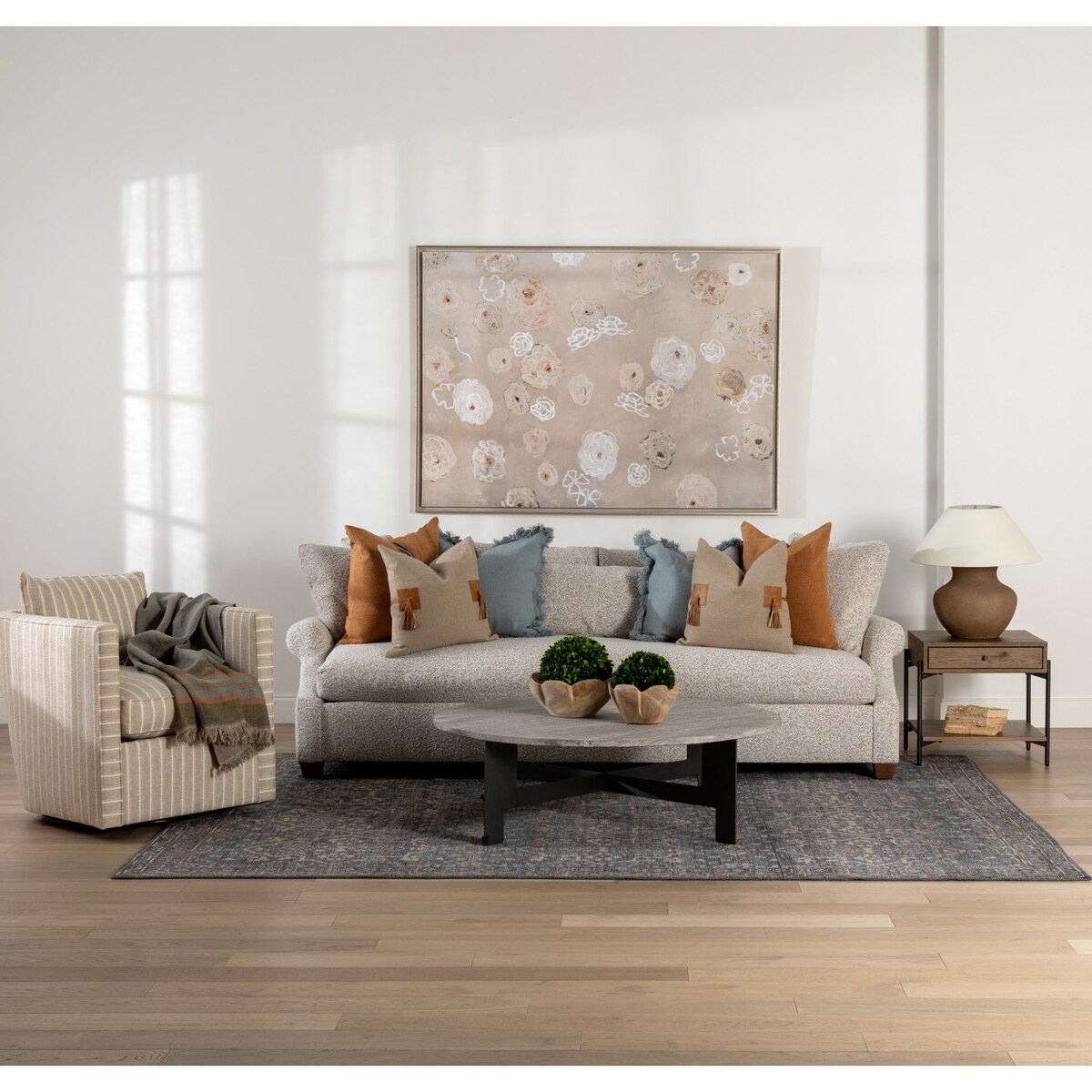 rbri beige fabric sofa
