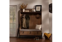 s brown hall tree bench   