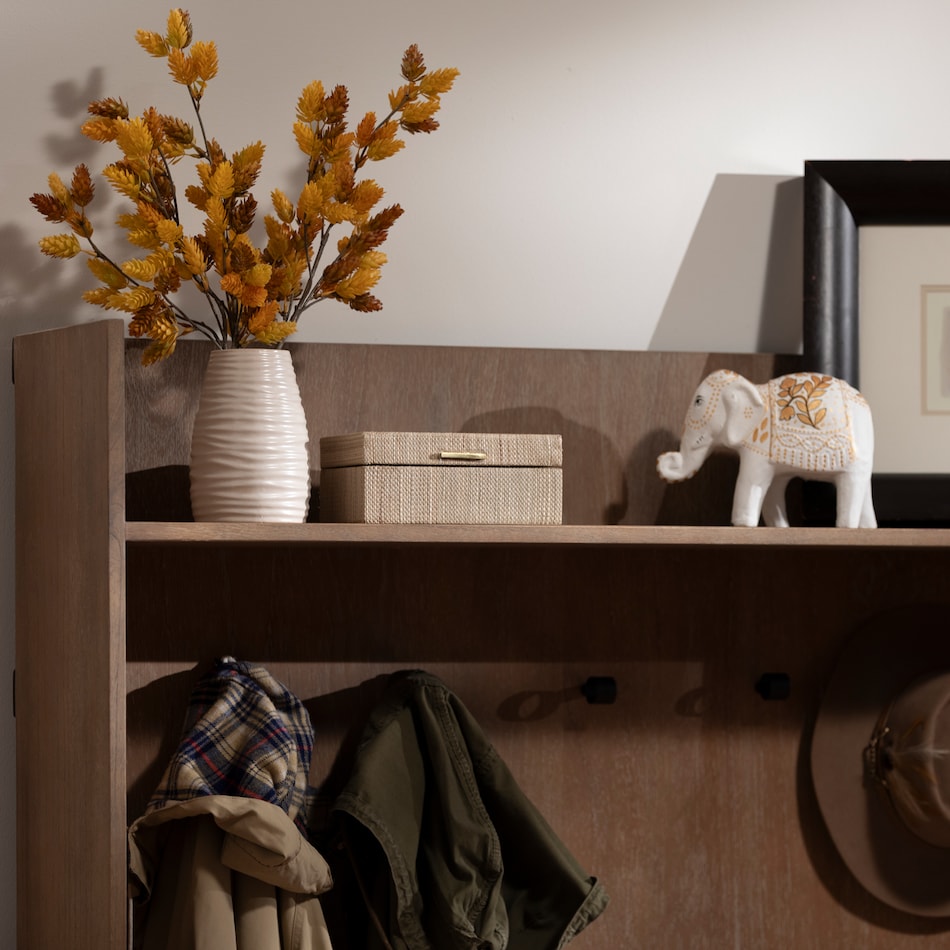 s brown hall tree bench   