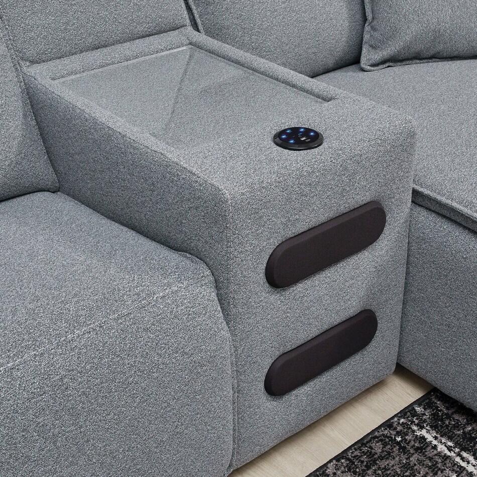 sectional w recliner apc  