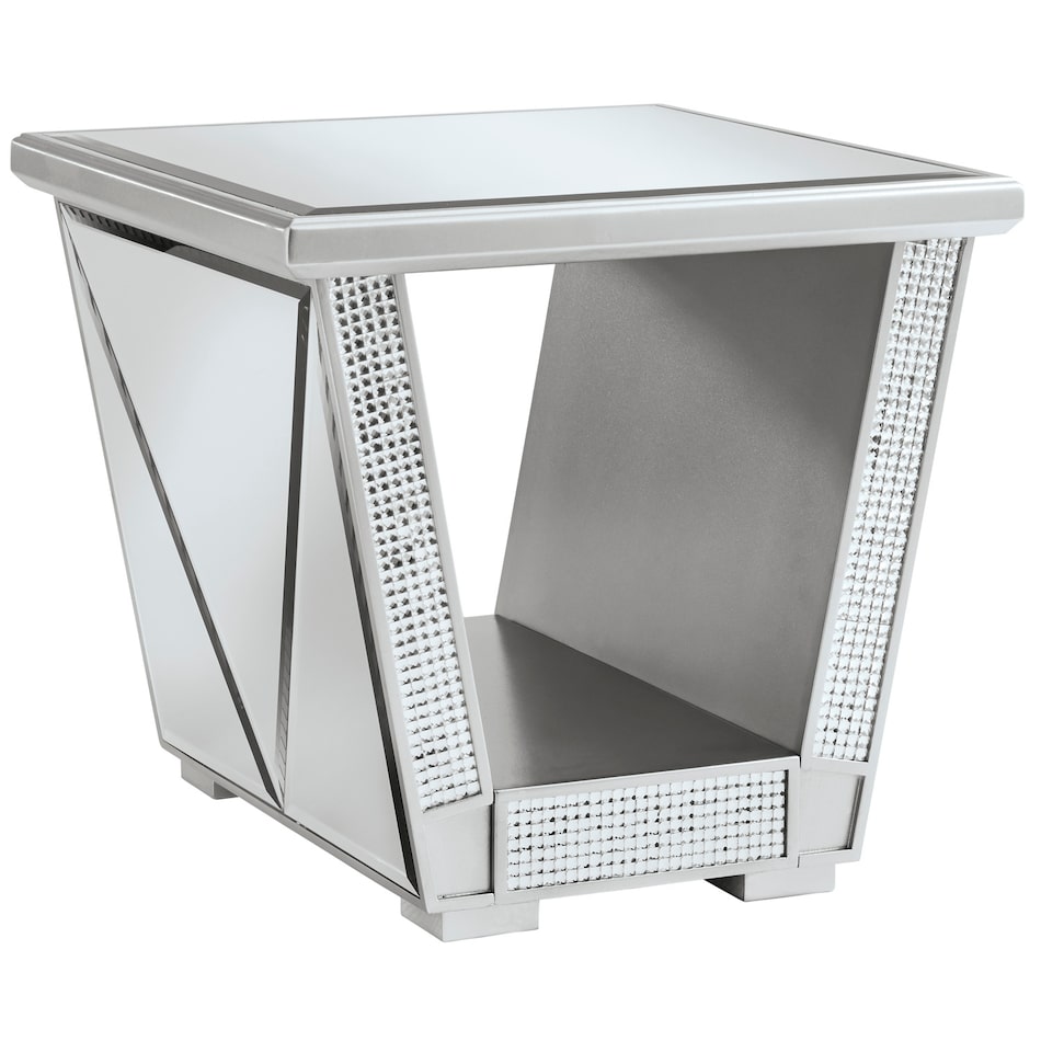 silver finish transitional casual tables   