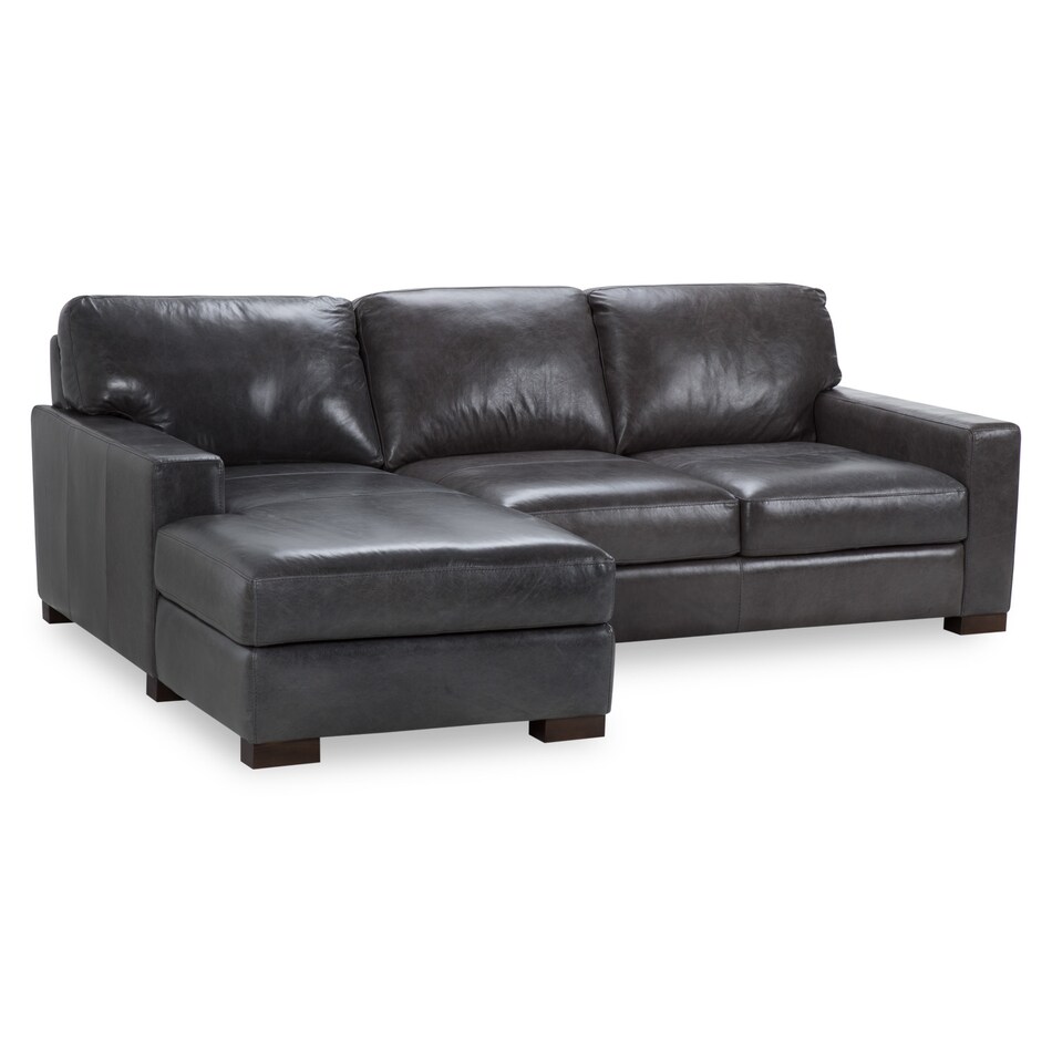 splendor dark grey leather sectional sp  