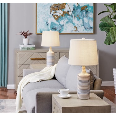 S/2 Stripe Table Lamps