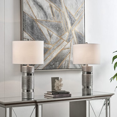 S/2 Brush Ceramic Table Lamps