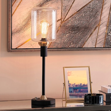 Black/Brass Table Lamp