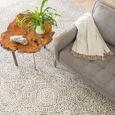 Temple 3 x 5 Taupe Micro Hooked Rug
