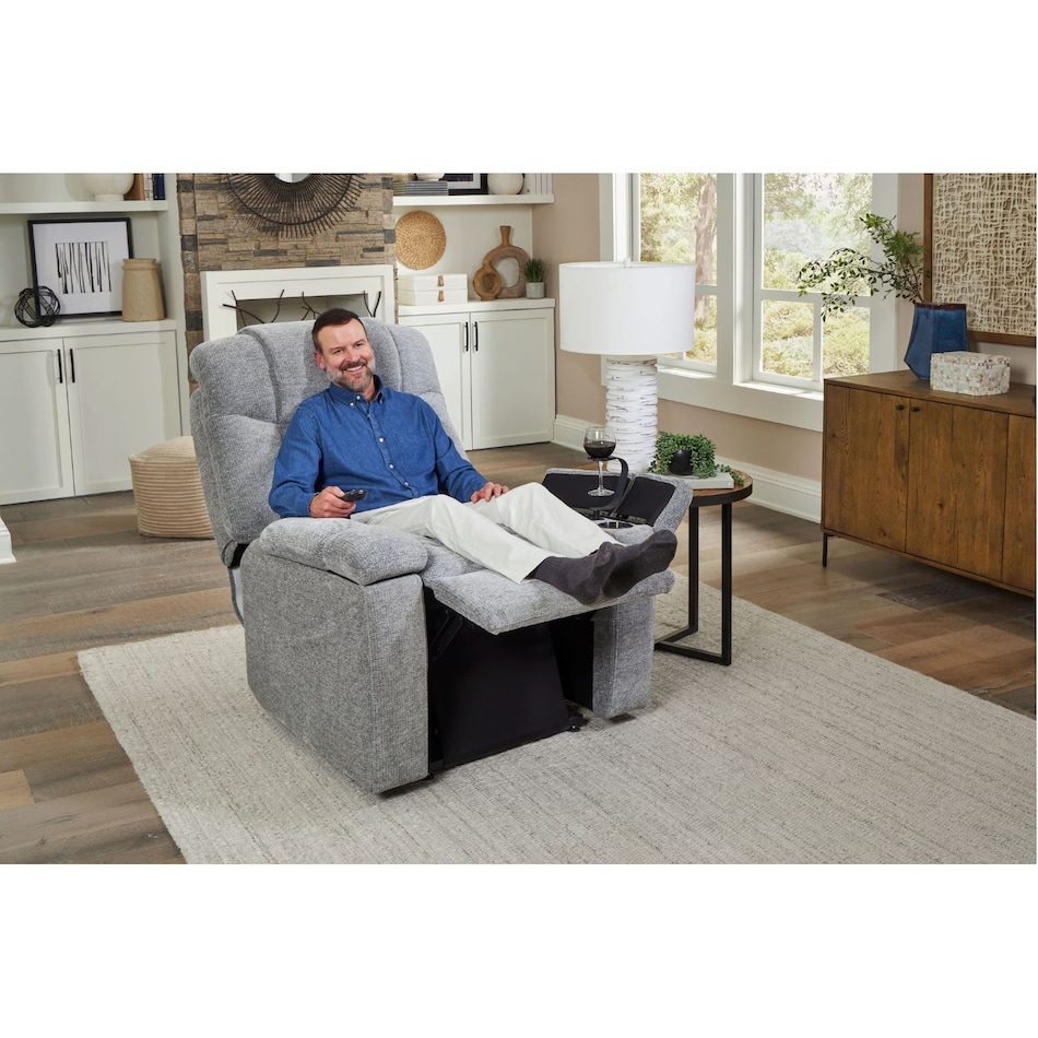 u gray fabric lift chair   