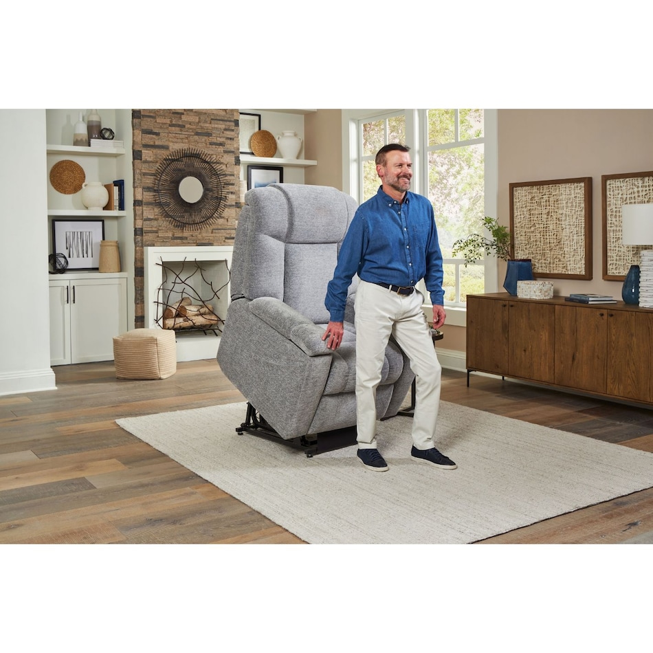 u gray fabric lift chair   