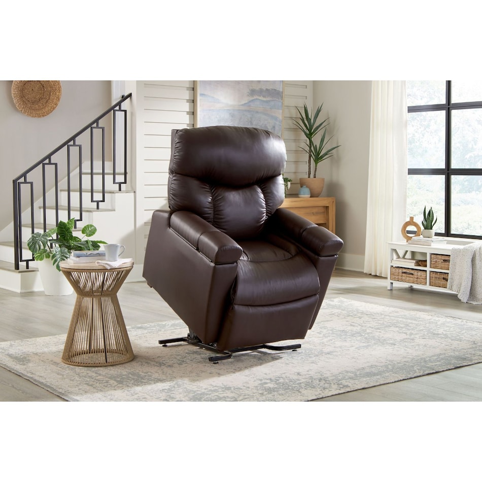 u brown fabric lift chair   
