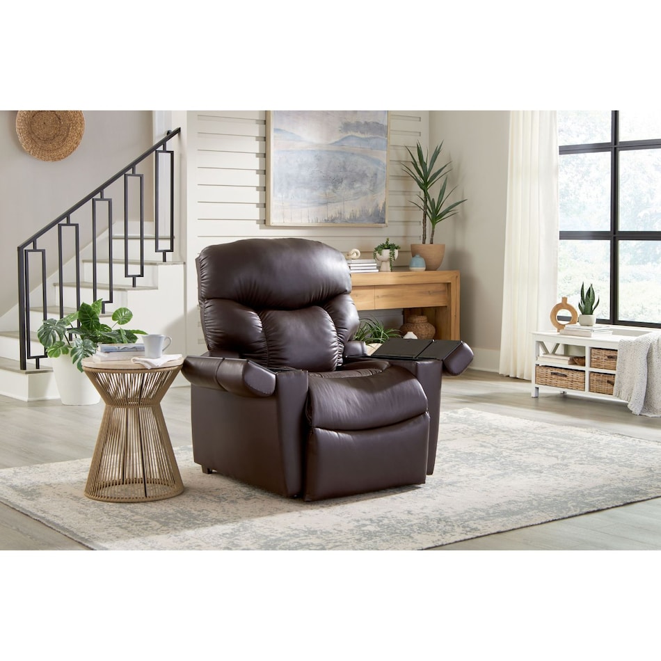 u brown fabric lift chair   