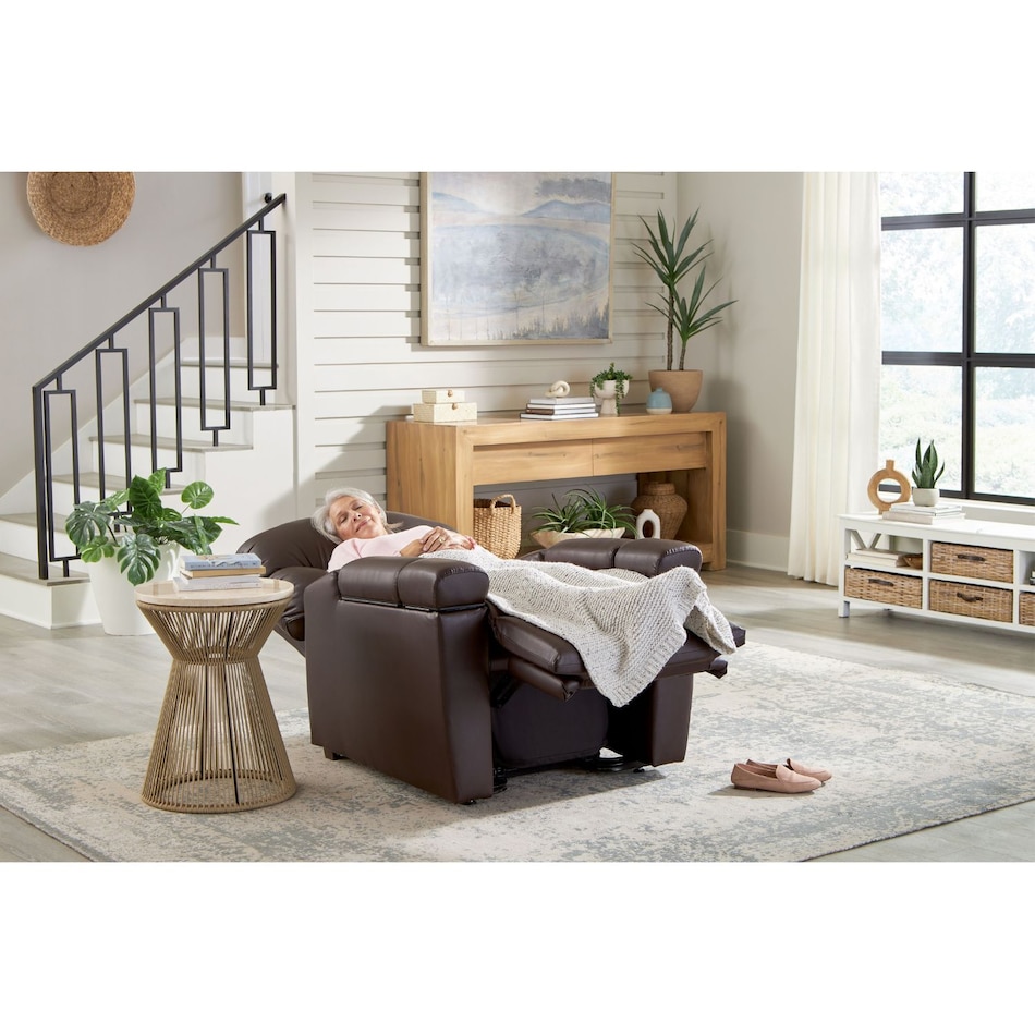 u brown fabric lift chair   