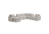 united light grey sectional stationary spc  