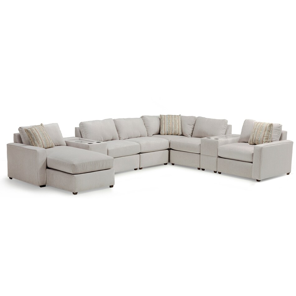 united light grey sectional stationary spc  