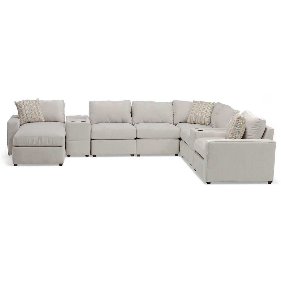 united light grey sectional stationary spc  