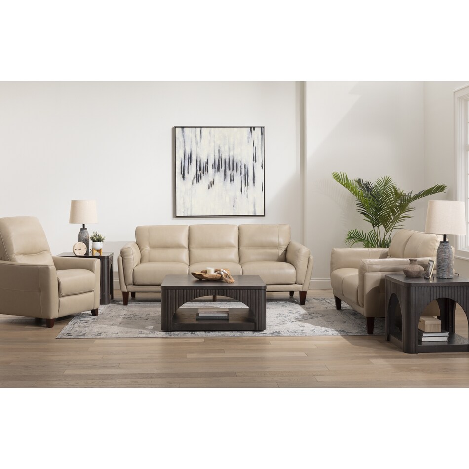 v beige leathermatch sofa   