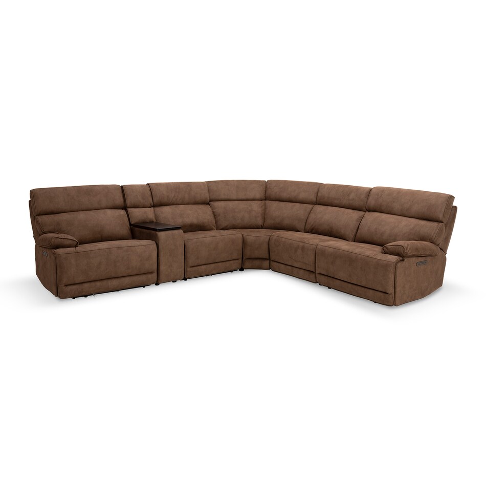 vaquaro driftwood mocha sectional w recliner mpc  