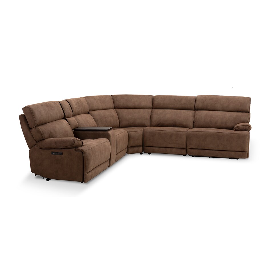 vaquaro driftwood mocha sectional w recliner mpc  