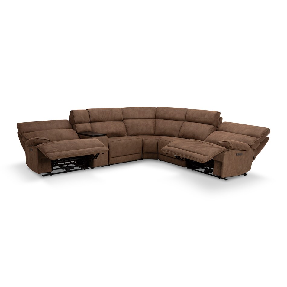 vaquaro driftwood mocha sectional w recliner mpc  