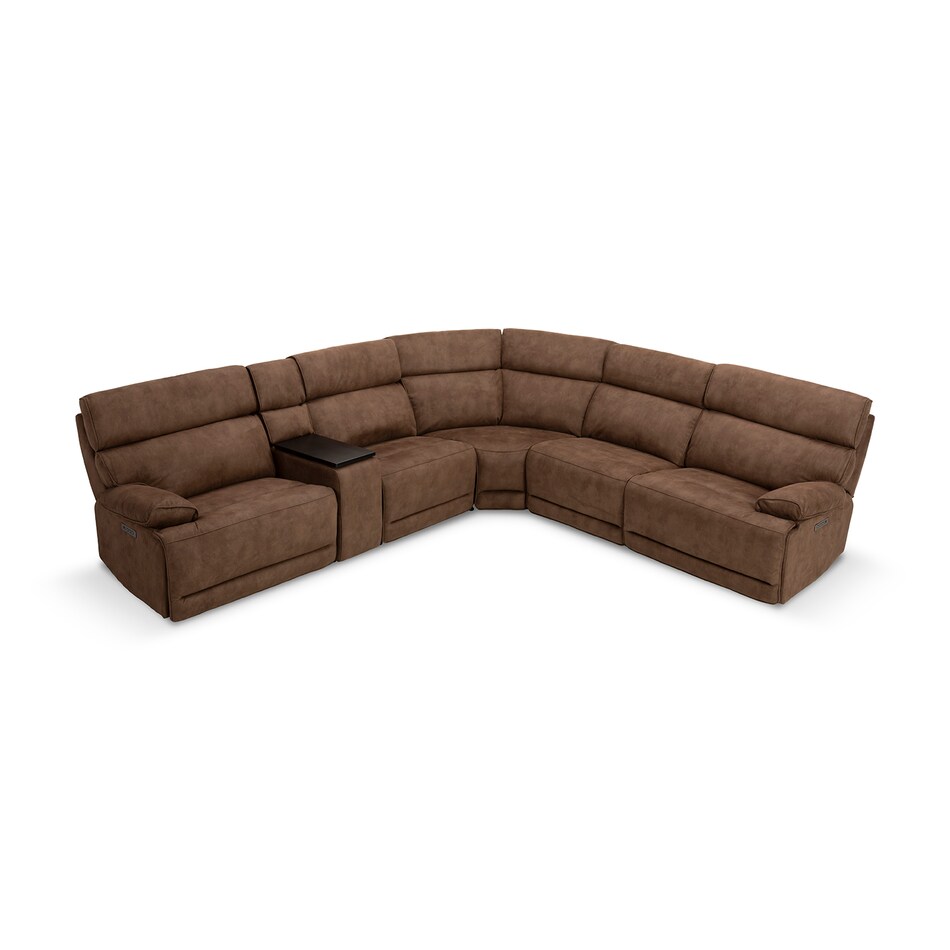 vaquaro driftwood mocha sectional w recliner mpc  
