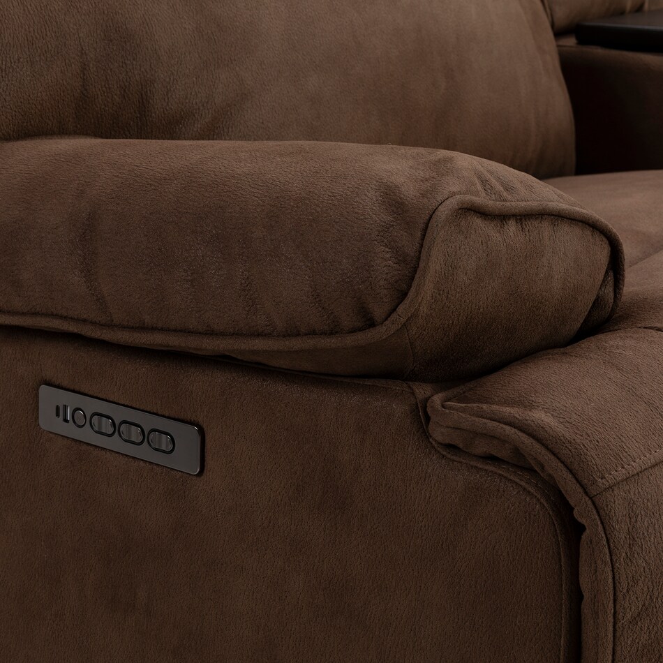 vaquaro driftwood mocha sectional w recliner mpc  