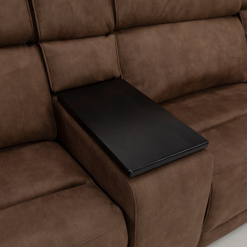 vaquaro driftwood mocha sectional w recliner mpc  