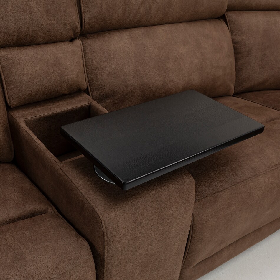 vaquaro driftwood mocha sectional w recliner mpc  