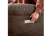 walnut casual transitional recl sofa   